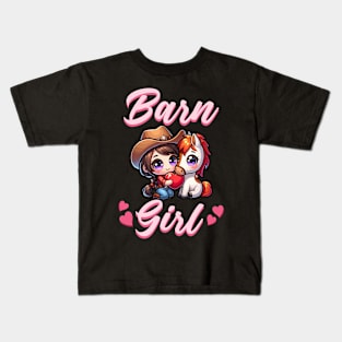 Barn Girl I Equestrian Pony Horse Fan Kids T-Shirt